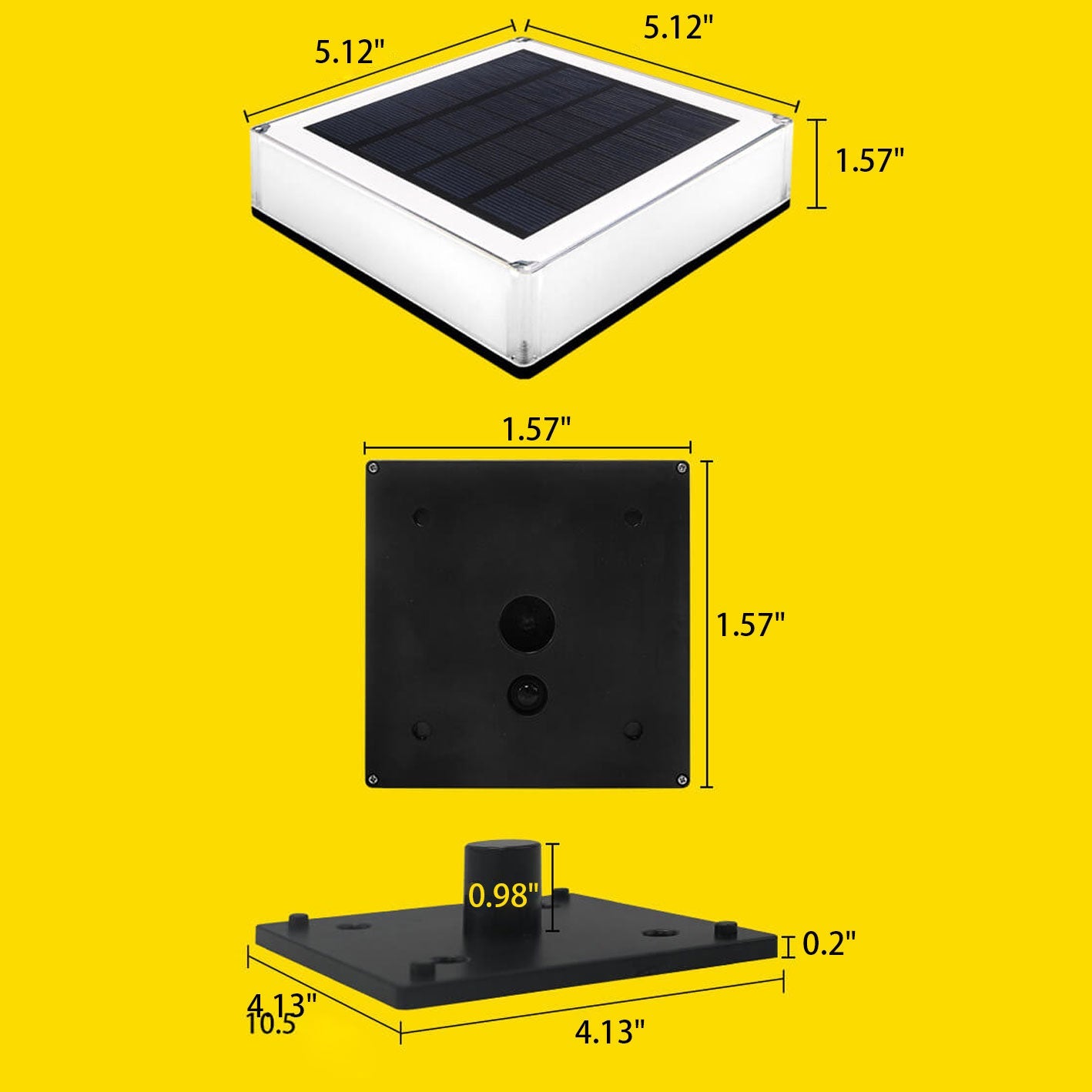 Modern Solar RGB Square Post Head Light Outdoor Garden Landscape Light Lumendat