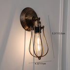 Traditional Vintage Cage Iron 1-Light Wall Sconce Lamp For Living Room Lumendat