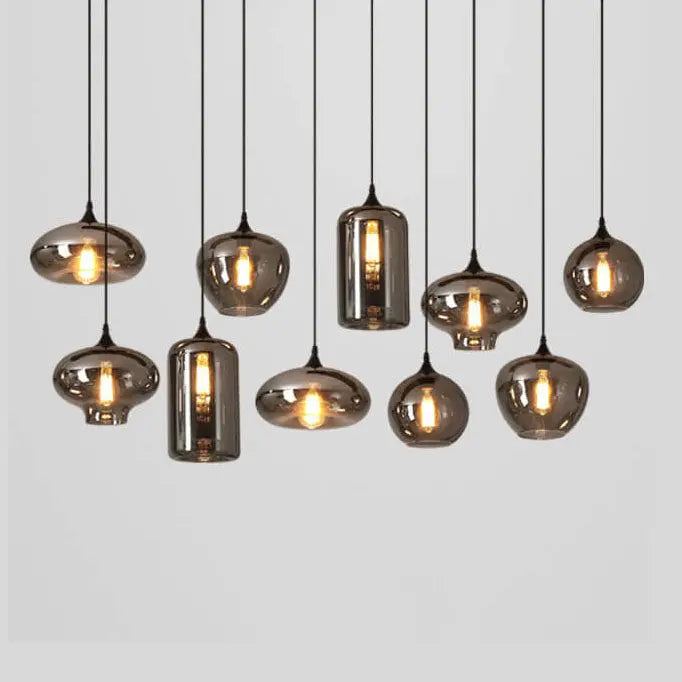 Modern Smoke Gray Glass 1-light LED Pendant Light Lumendat