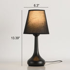 Nordic Vintage Pure Black White Iron Fabric 1-Light Table Lamp Lumendat
