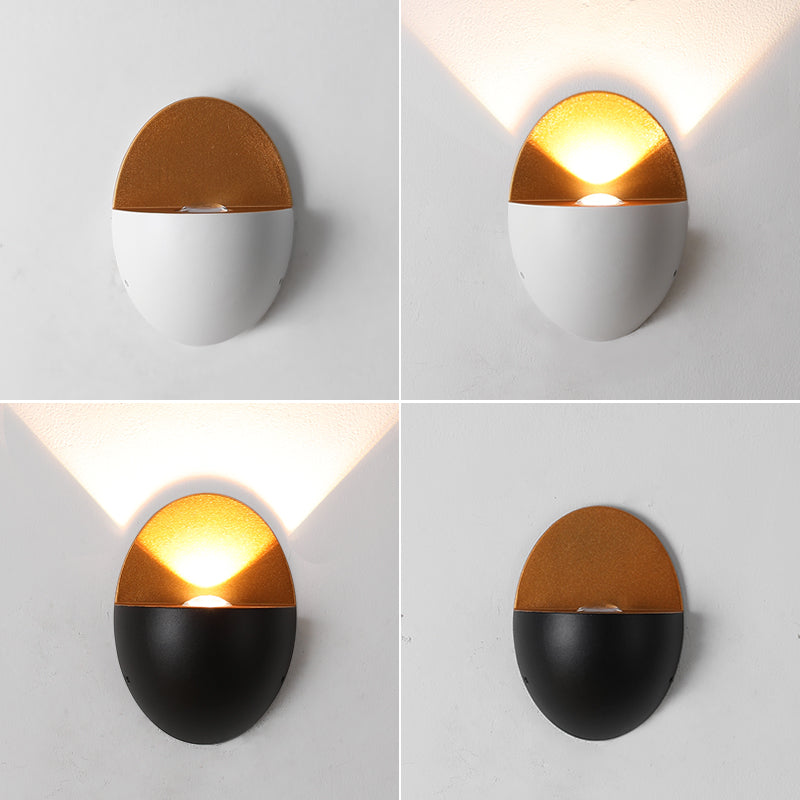 Modern Minimalist Oval Shape Aluminum Outdoor Waterproof LED Wall Sconce Lamp for Outdoor Patio Lumendat