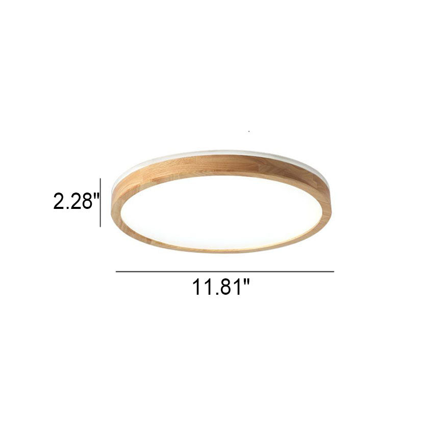Japanese Minimalist Solid Wood LED Flush Mount Lighting Lumendat