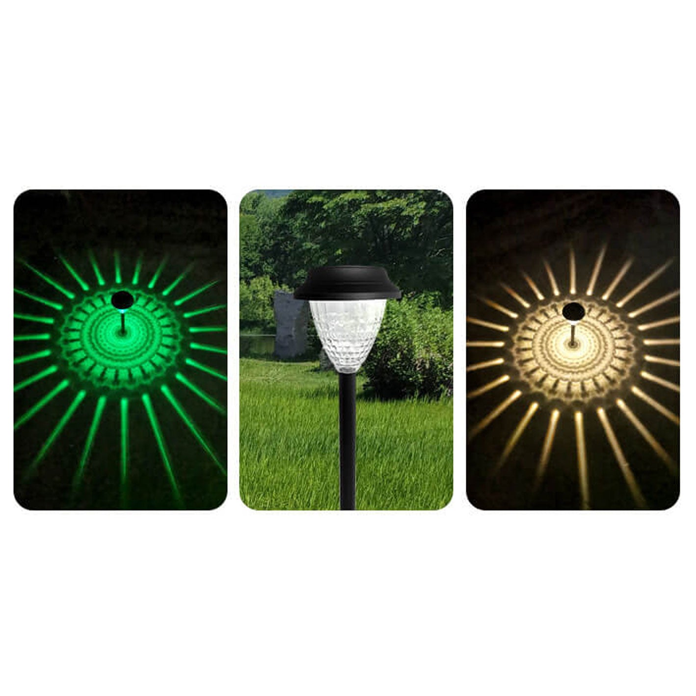 Solar Waterproof Circular Divergent Light Shadow Design LED Outdoor Garden Decorative Light Lumendat