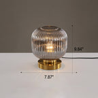 Nordic Striped Glass Oval Design 1-Light Table Lamp Lumendat
