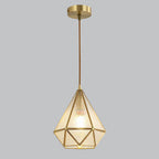 Modern Colorful Water-grain Glass 1-light Diamond Shaped Pendant Light BulbSquare