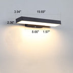 Modern Minimalist Rectangular Flat LED Sensor Outdoor Waterproof Wall Sconce Lamp
