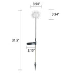 Solar Dandelion Aluminum Wire Globe Light LED Outdoor Waterproof Luminous Garden Insert Ground Landscape Light Lumendat