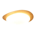 Nordic Iron Wood Grain Pebble LED Flush Mount Ceiling Light Lumendat