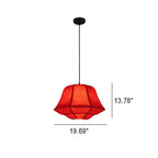 Modern Chinese Iron Sheepskin Oval Lantern 1-light Pendant Light BulbSquare
