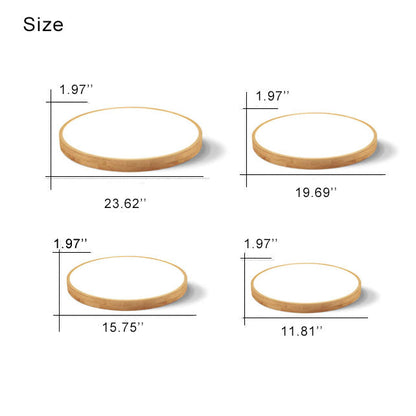 Nordic Solid Wood Round Ultra-thin LED Flush Mount Ceiling Light