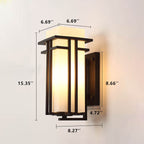 Modern Glass Square Iron 1-Light Waterproof Outdoor Wall Sconce Lamp Lumendat