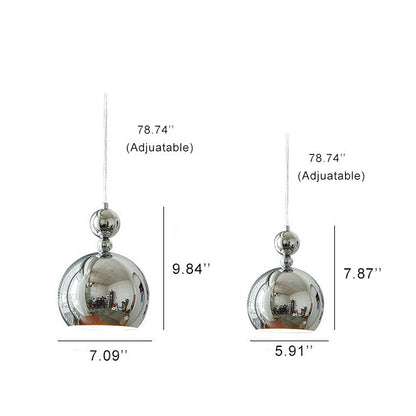 Vintage Chrome Dome Metal 1-light Pendant Light