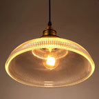 Vintage Striped Pot Lid Glass 1-light Pendant Light Lumendat