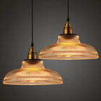 Vintage Striped Pot Lid Glass 1-light Pendant Light modern luxury lighting fixture