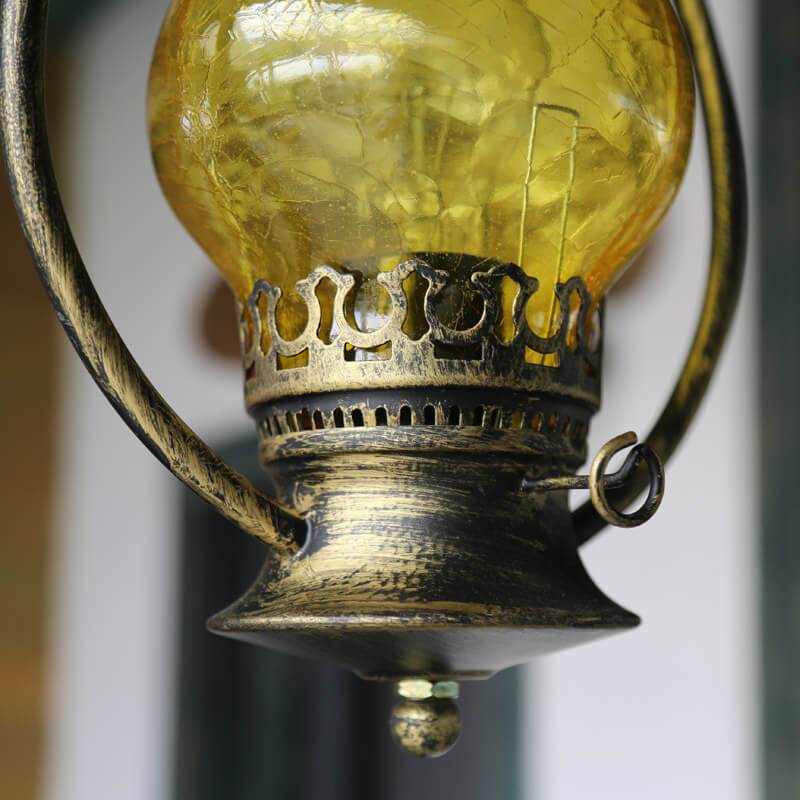 Vintage Kerosene Cracked Glass Shade 1-light Pendant Light BulbSquare