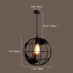Contemporary Creative Round Earth Shaped Iron 1-light Pendant Light for Living Room Lumendat