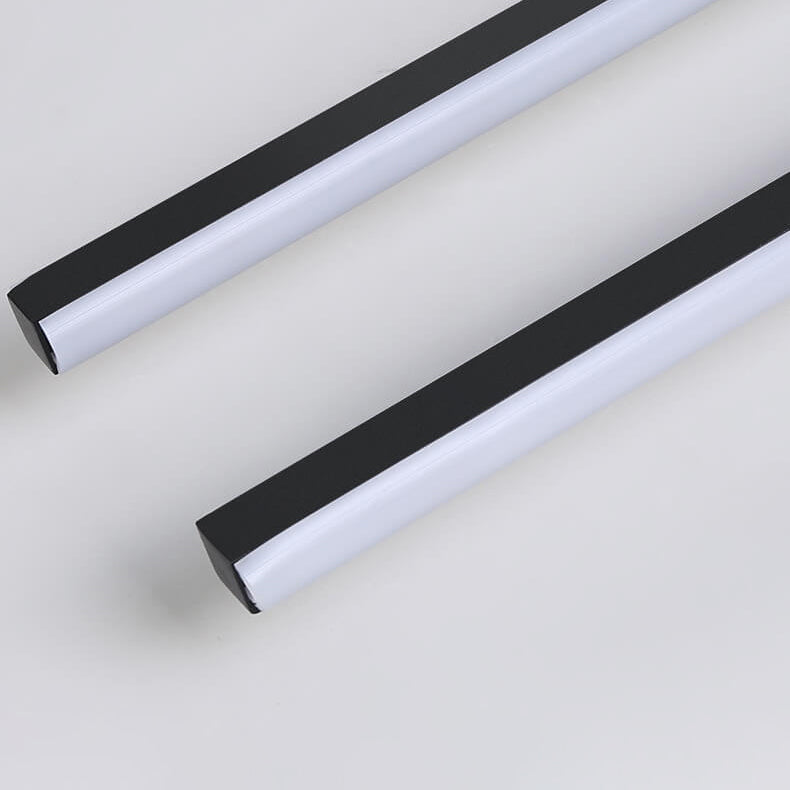 Modern Minimalist Geometric Dual Straight Line LED Semi-flush Mount Ceiling Light for Hallway