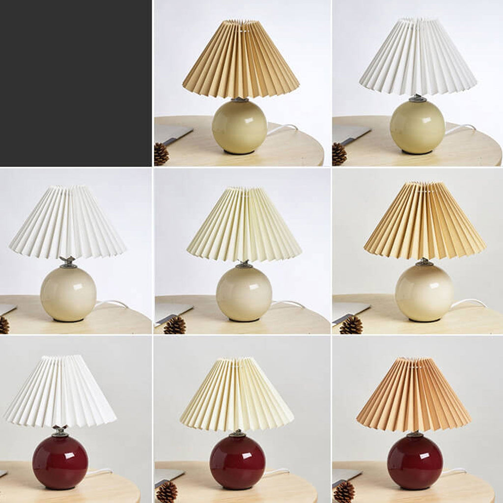 Nordic Minimalist Ceramic Pleated 1-Light Table Lamp Lumendat