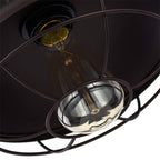 Contemporary Industrial Semicircle Iron 1-light Semi-flush Mount Ceiling Light for Living Room