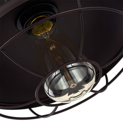 Contemporary Industrial Semicircle Iron 1-light Semi-flush Mount Ceiling Light for Living Room