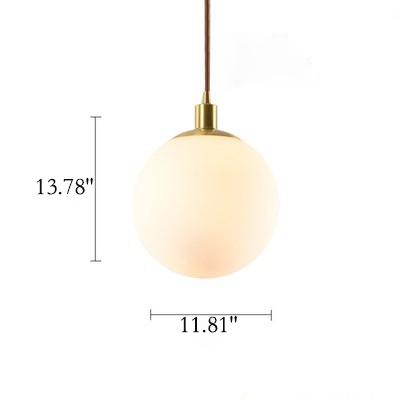 Nordic Minimalist Milky White Glass Ball 1-light Pendant Light