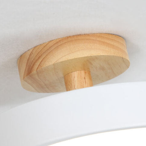 Nordic Wood Round Acrylic LED Semi-Flush Mount Ceiling Light Lumendat