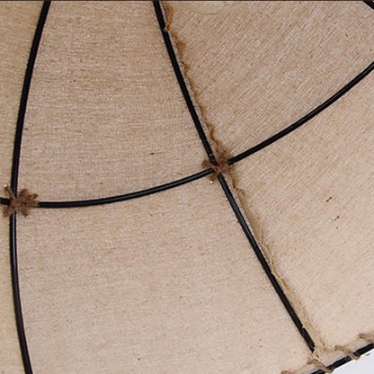 Traditional Rustic Fabric Semicircle Lampshade 1-light Pendant Light for Dining Room
