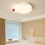 Lumendat Contemporary Creative Kids Ruffled Egg Shaped Square Iron PE LED Flush Mount Ceiling Light For Bedroom Lumendat