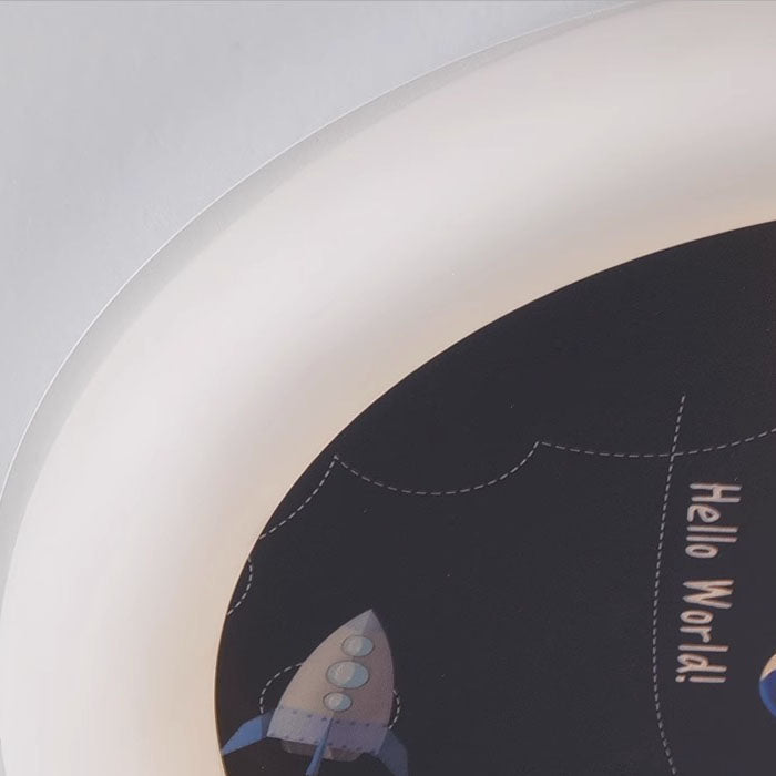 Lumendat Contemporary Nordic Hardware Round Planet Cartoon LED Flush Mount Ceiling Light For Bedroom Lumendat