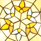 European Tiffany Baroque Round Stained Glass 2/3/4 Light Flush Mount Ceiling Light