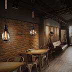 Retro Cylinder Glass Dome 1-light Pendant Light BulbSquare