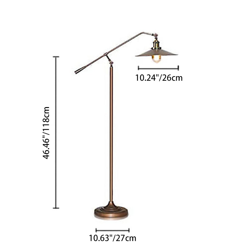 Industrial Bronze 1-Light Boom Arm Standing Floor Lamps Lumendat