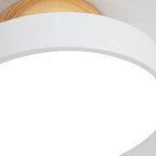 Nordic Wood Round Acrylic LED Semi-Flush Mount Ceiling Light Lumendat
