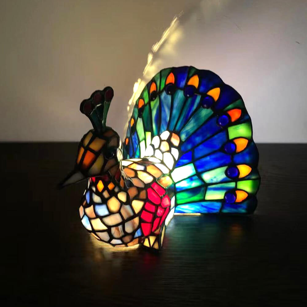 Tiffany Creative Animal Stained Glass 1-Light Decorative Table Lamp Lumendat