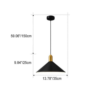 Nordic Minimalist Iron Triangle Cone 1-Light Pendant Light