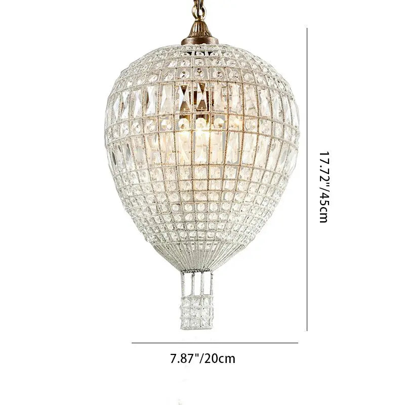 Modern Art Deco Hot Air Balloon Shaped Iron Crystal 1/3/6 Light Chandelier for Living Room Lumendat