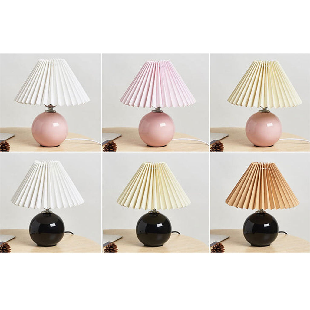Nordic Minimalist Ceramic Pleated 1-Light Table Lamp Lumendat