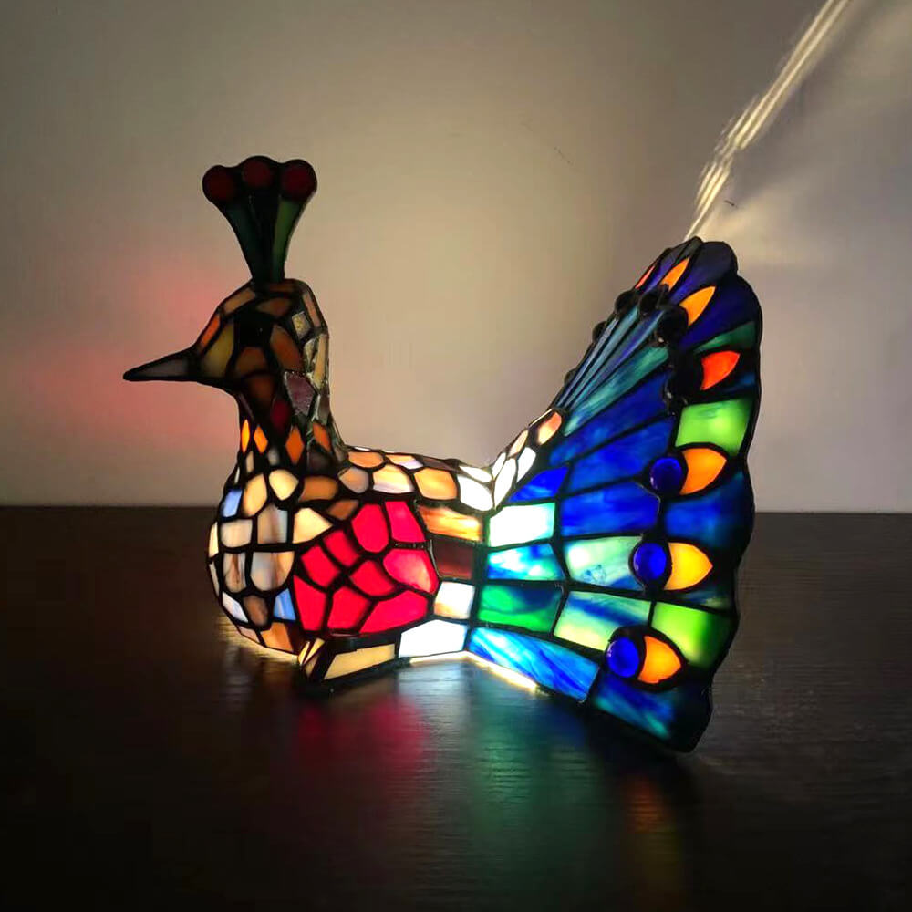 Tiffany Creative Animal Stained Glass 1-Light Decorative Table Lamp Lumendat