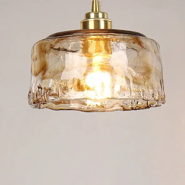 Vintage Amber Glass 1-light Pendant Light BulbSquare