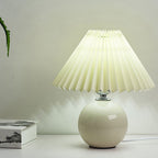 Nordic Minimalist Ceramic Pleated 1-Light Table Lamp Lumendat