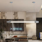 Contemporary Industrial Strip Aluminum Acrylic LED Island Light Chandelier for Dining Room Lumendat