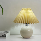 Nordic Minimalist Ceramic Pleated 1-Light Table Lamp Lumendat