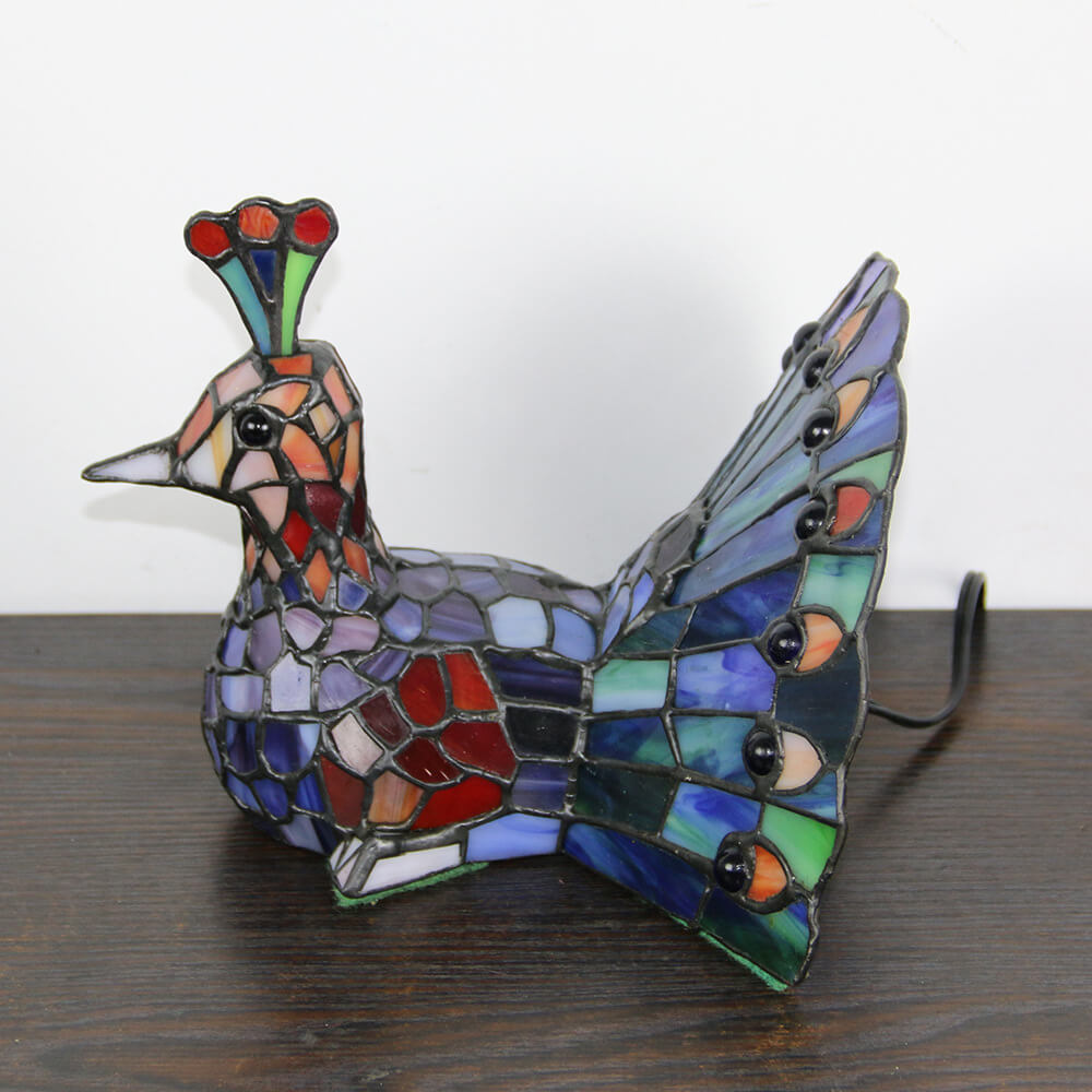 Tiffany Creative Animal Stained Glass 1-Light Decorative Table Lamp Lumendat