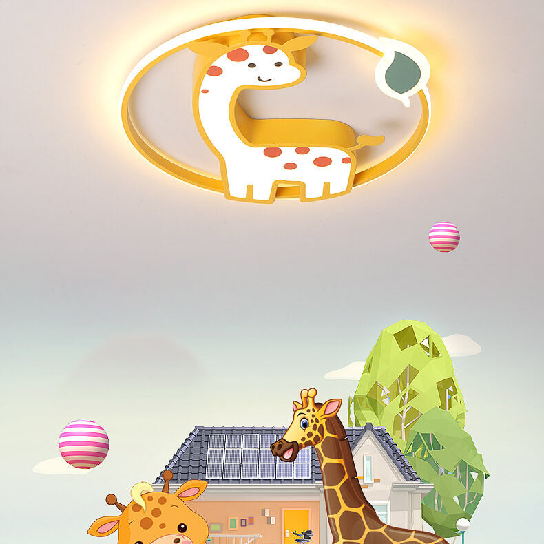 Lumendat Childlike Cute Cartoon Giraffe Design LED Flush Mount Light Lumendat