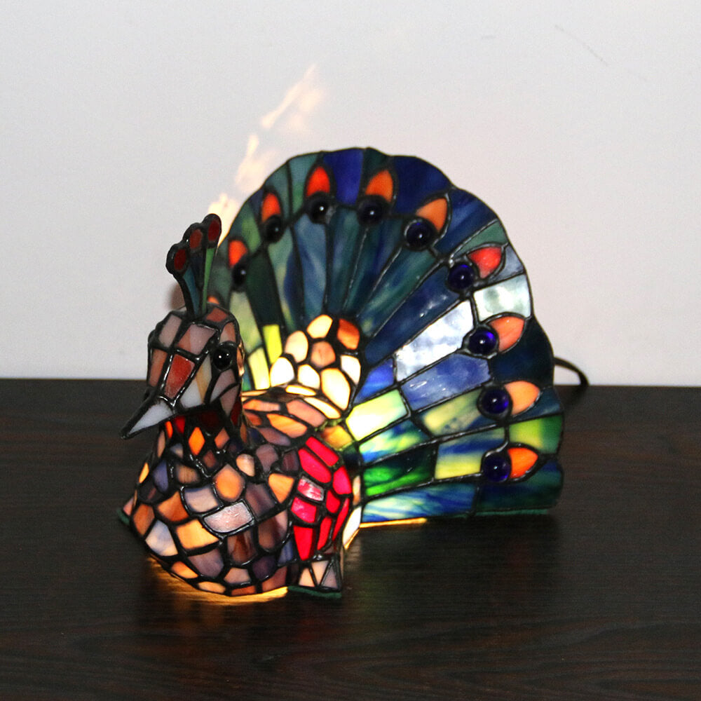 Tiffany Creative Animal Stained Glass 1-Light Decorative Table Lamp Lumendat