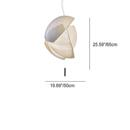 Contemporary Scandinavian Irregular Sail Fabric 3-light Pendant Light for Living Room