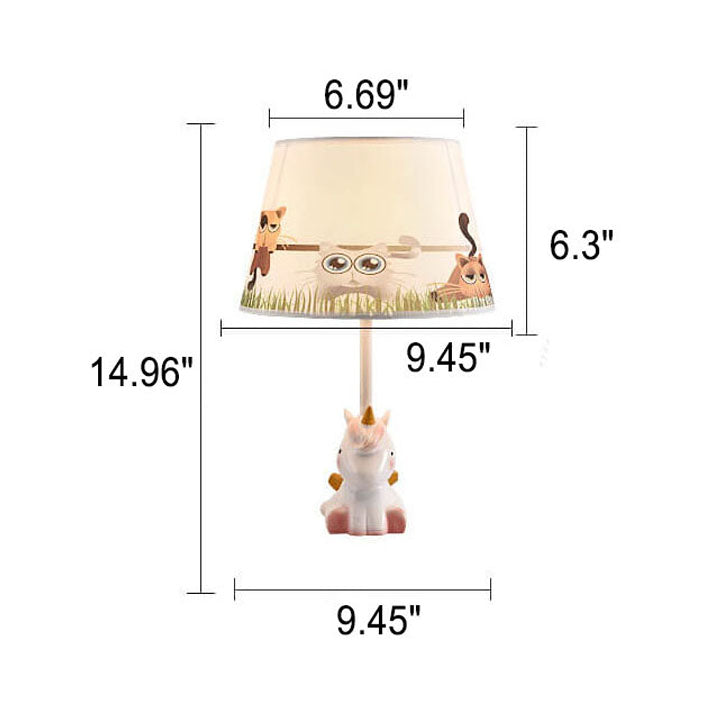 Lumendat Nordic Fun Cartoon Pattern Resin Fabric Children 1-Light Table Lamp Lumendat