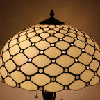 Tiffany Mediterranean Stained Glass Cone Pull Cord 2-Light Table Lamp Lumendat