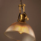 Vintage Industrial Striped Glass 1-light Dome Pendant Light BulbSquare