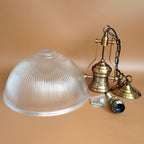 Vintage Industrial Striped Glass 1-light Dome Pendant Light BulbSquare